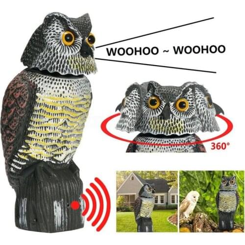 Birds Scarecrow Owl Decoration Rotating Head Sound Scream Scarecrow Owl Scares Pigeons Decorative Owls Garden Decoration Outdoor