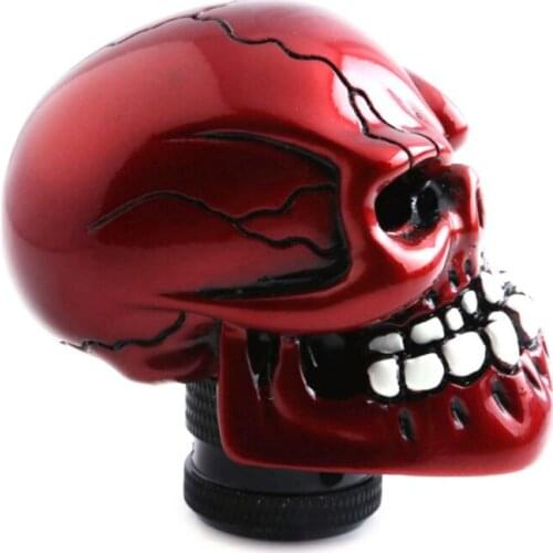 1 Set Universal Manual Gear Stick Skull Shape Head Shift Knob Car Interior Accessories Decoration Black Silver Gold Blue Gree