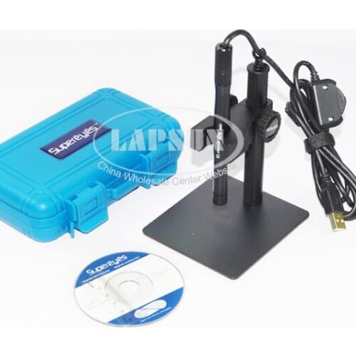 High Quality 2.0MP 200X USB Digital Industry Microscope Set Camera Home Endoscope LED Light + Aluminium Alloy Stand Hold B007