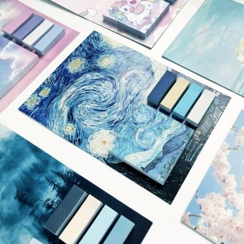 Starry night Sticky Notes Memo Pad Diary Stationary Flakes Scrapbook Decorative Cute Cherry Blossom Unicorn N Times Sticky