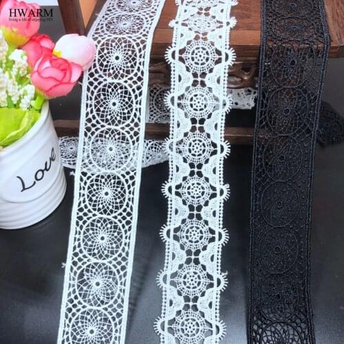 10yard High quality fine polyester yarn 4cm lace fabric ribbon DIY wedding decoration sewing trim geometric circle eyelash laces