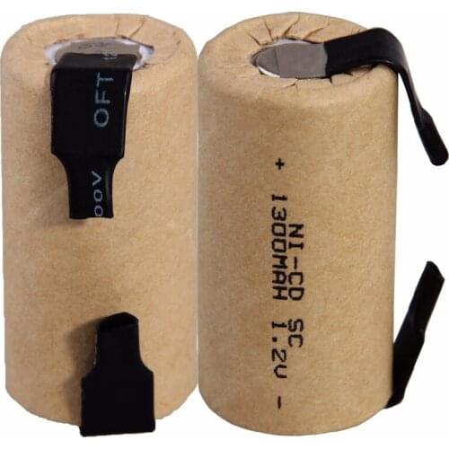 2 pcs SC 1300mah 1.2v battery NICD rechargeable batteries for emergency light toy equipment power for electric screwdriver