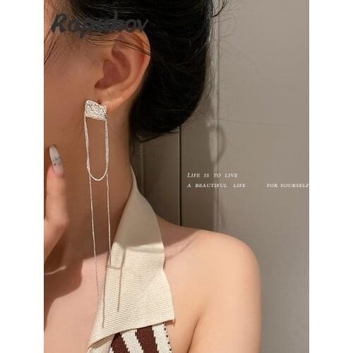 Ropuhov 2021 New 925 Silver Fashion Jewelry Gift Irregular Geometric Stud Fairy Long Earring Korean Bling Wholesale