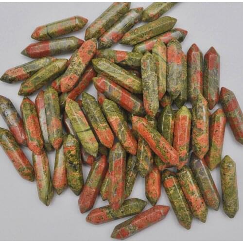35x8MM Unakite Epidote Cabochon CAB GEM Crystal Pillar Jewelry Pendant Making (5 pcs/lot) H212