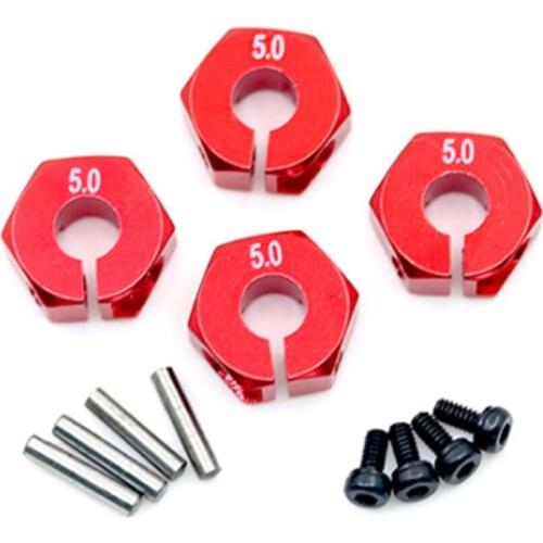 4pcs/lot 5mm Thick 12mm Aluminum Wheel Hex Nut With Pins Drive Hubs 102042 Upgrade Parts For 4WD RC Car Himoto