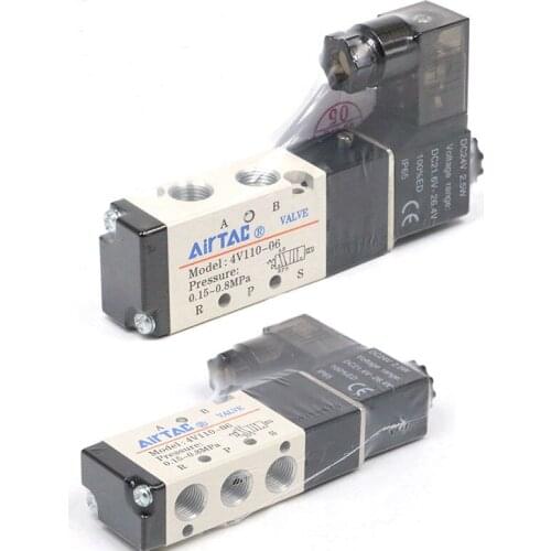 5 way pneumatic solenoid valve 4V110-06A / AC220V 1/8" port air control valve 0.15~0.8Mpa