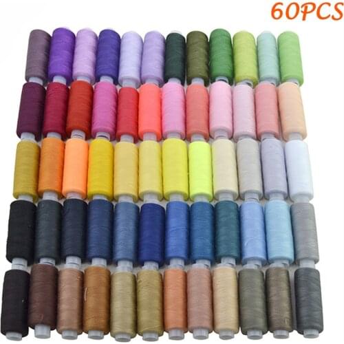 60PCS Sewing Threads 60 Colors Polyester 250Yards Per Spools for Hand Machine Sewing DIY clothing sewing threads for overlockers