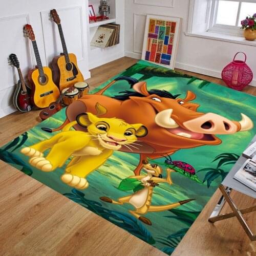 80x160CM Kids Play Mat Living Room Carpet The Lion Pattern Kids Room Decoration Anti-Slip Large Carpet Hallway Floor Mat