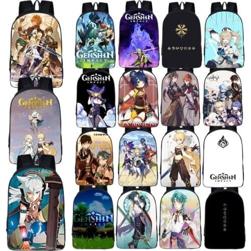 Genshin Impact Cosplay Large Capacity Bag Backpack School Canvas Laptop Bags Christmas Gift Props