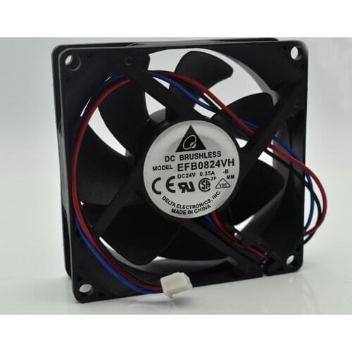 DELTA EFB0824VH 8025 24V 0.35A 80*80*25mm 8CM 3-wire speed chassis Cooling fan