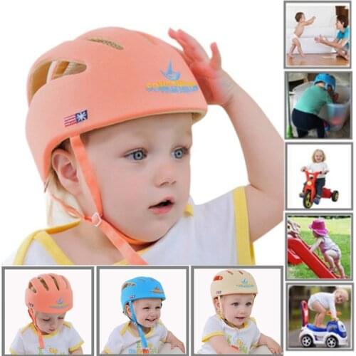 Baby Helmet Safety Hat Infant Head Protection Kids Walk Anti-Collision Cotton Mesh Soft Adjustable Children Toddler Cap Boy Girl