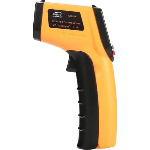 DHL 50Pcs GM320 Non-Contact Laser -50~400 ℃ Thermometer Infrared Pyrometer IR Laser Temp Meter Industrial Pyrometer Point Gun