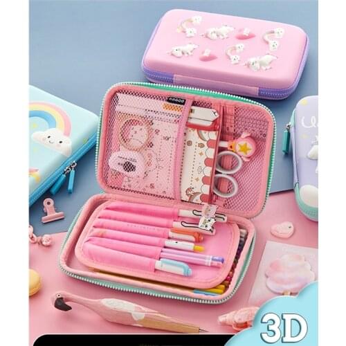 Unicorn 3D Cartoons Pencil Case EVA Large Capacity Multifunction Pencil Bags Pen Box School Supplies Stationery Student Gift