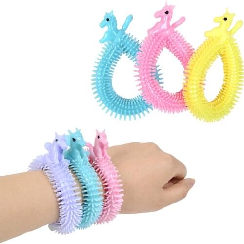 Stretchy String Fidget Noodle Autism/ADHD/Anxiety Stress Relief Squeeze Fidget Fiddle Sensory Toy Decompression Toy 6/12PCS