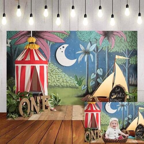 Mehofond Jungle Photography Background boat tent 1st Birthday Party Photocall Photophone Photo Studio