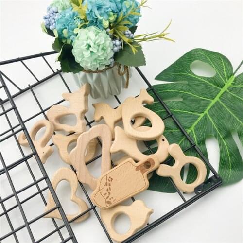 1Pcs Baby Teether Beech Wooden Teether Baby Teething Toy Nursing Teething Accessories Kids Teething Chew Gift Baby Teethers
