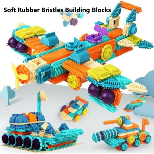 Intelligent Soft Rubber Bristles Building Blocks 6 Sides Splicing Hands-on Ability Parent-child Creativity Assemble Kids Toys