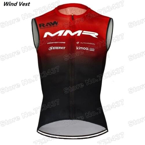 Team MMR 2021 Cycling Vest Windproof Lightweight Wind Vest Race Road Cycling Jersey Sleeveless MTB Chaleco Ciclismo Maillot