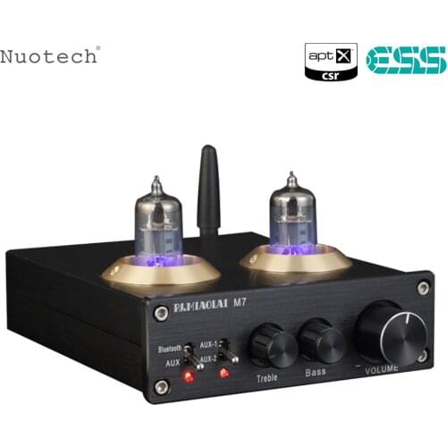 Nuotech MIAOLAI M7 Tube Amp HiFi Audio Fever Bluetooth 5.0 Decoding Home Power Amplifier Support Treble and Bass Adjustment