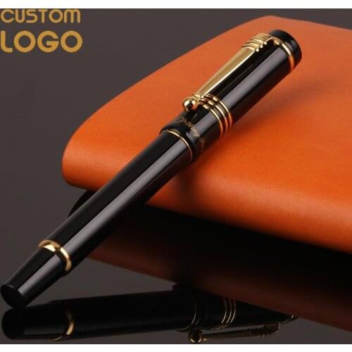 Custom Logo Metal Fountain Pen Luxury Office Business Nice Touch Feeling Red School Student Writing Pens Personalized Gift Pen