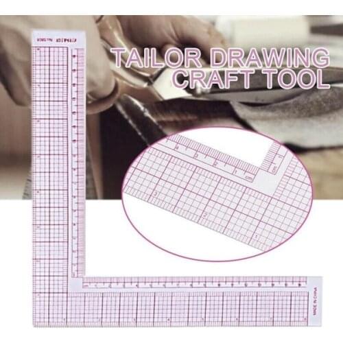 Multi-function Ruler DIY Plastic Sewing Square Curve Ruler Tailor Drawing Craft Tool Supply