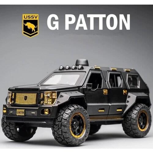 1:24 G.PATTON Car Model Alloy Car Die Cast Toy Car Model Pull Back Childrens Toy Collectibles