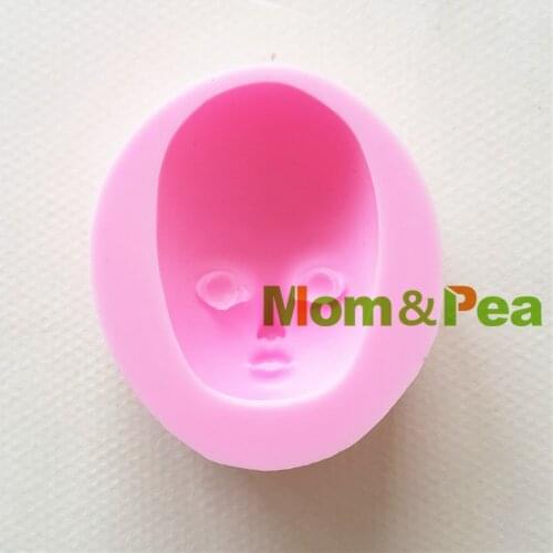 Mom&Pea 1333 Free Shipping Face Silicone Mold Cake Decoration Fondant Cake 3D Mold Food Grade