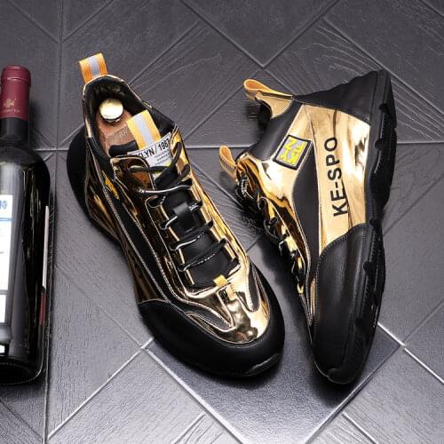 New Mens Luxury Designer Metal Plate Air Cushion Shoes Causal Flats Moccasins Male Thick Bottom Rock Hip Hop Crystal Sneakers