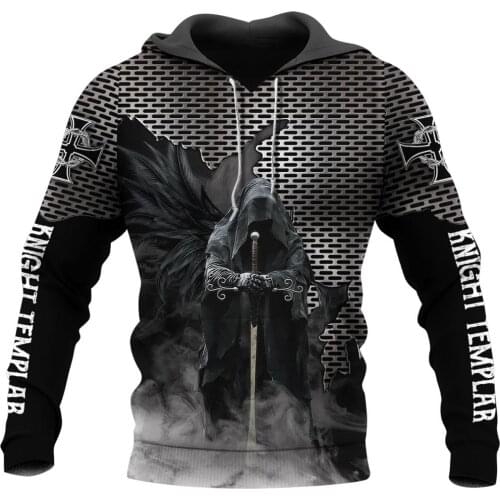 Tessffel Knights Templar Jesus God Guard Cavalier Autumn Casual Pullover Streetwear NewFashion 3DPrint Men/Women Zip/Hoodies B-4
