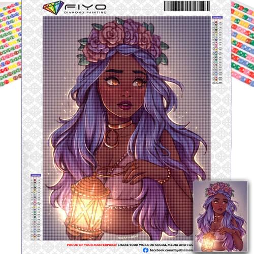 5D Diy Diamond Painting Cartoon Girl Portrait Full Round Diamond Embroidery Mosaic Kit HD Quality Handmade Product