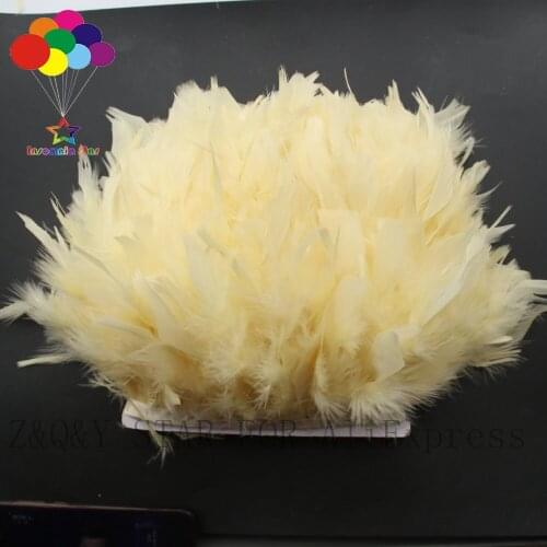 Natural Turkey Feather 10-15CM Dyed Champagne Cloth DIY Stage Performance Costume Craft Feather