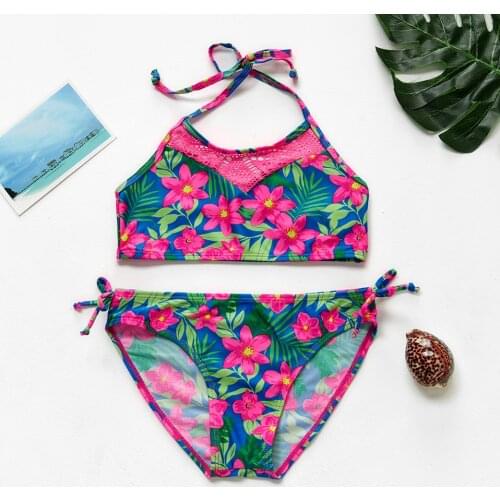 Bikini 2020 Floral Girls Swimwear 7~16Y Girls Swimsuit Children Swimwear Kids swimming suit Biquini Infantil Bikini Set-ST200