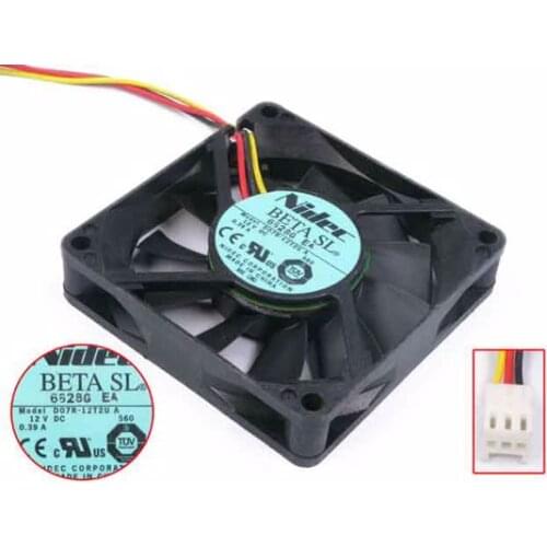 Nidec D07R-12T12U A DC 12V 0.39A 70x70x15mm Server Cooling Fan