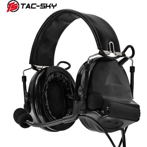 TAC-SKY COMTAC II Silicone Earmuffs Edition Hearing Defense Noise Reduction Pickup Military Tactical Headphones BK