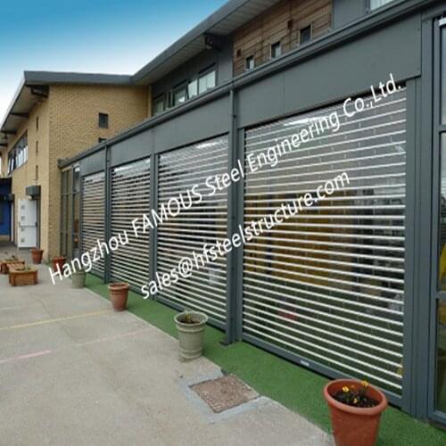 Commercial Shop Front Polycarbonate Transparent Slat Shutter Door Aluminum Roll Up Security Doors