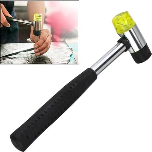 1 Pcs 25 MM Double Face Soft Tap Steel Pipe Handle Rubber Installation Hammer Interchangeable Head Nylon Leather Furniture
