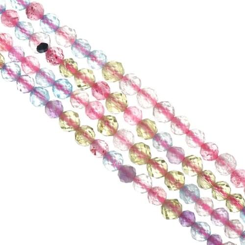 Cutting 3-2mm Brilliant Five Elements Crystal Glass Loose Beads Making Diy jewelry Gifts 15inch H527