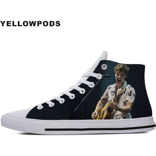 Mens Casual Shoes Funny High Quality Handiness Pop Music Shawn Mendes Outdoor Sport Shoes Lightweight Breathable Casual Shoes
