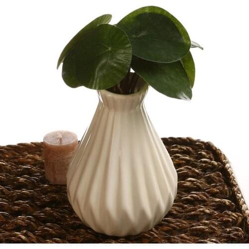 Vase ceramic small serrated flower pot green/cream color 21x14 Cm gift excellent Trend product