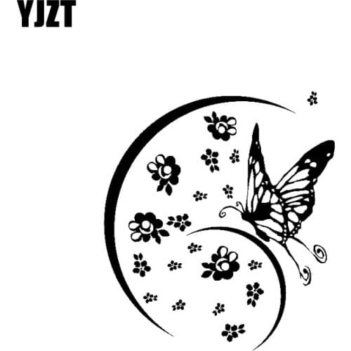YJZT 15.2CM*17CM Cartoon Butterfly Like Moon And Star Beautiful Vinyl Decal Nifty Car Sticker Black/Silver C19-0612