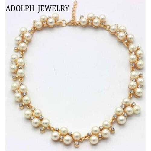ADOLPH Jewelry Wholesale 2016 New Design Fashion Elegant And Noble Pearl Gem Statement Necklaces & Pendants For Women Hot Sale