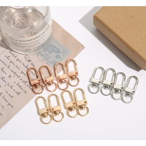10pcs Nickel Free Alloy Rose Gold KC Gold Rhodium Plated Color Keychain Clasp Hooks For DIY Jewelry Key Chain Making Finidings