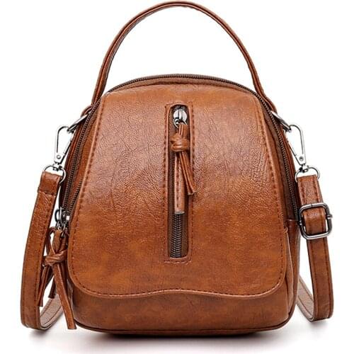 Luxury Leather Women Vintage Shoulder Shopping Bag Quality Famale Top Handle Travel Bag Fashion Girls Crossbody Casual Bags