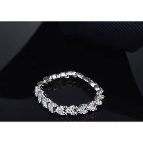 High Quality 925 Sterling Silver Wheat Ears Soft Phalanx Ring Micro Cubic Zirconia Stones for Women Luxury Brand Jewelry