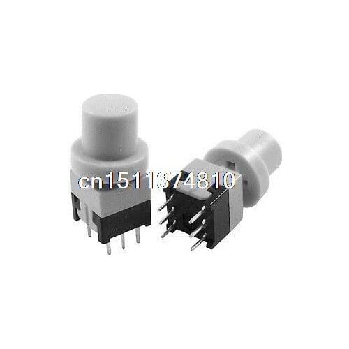 10pcs 8.5 x 8.5mm x 20mm Gray Cap Panel PCB Tactile Tact Push Button Switch Lock