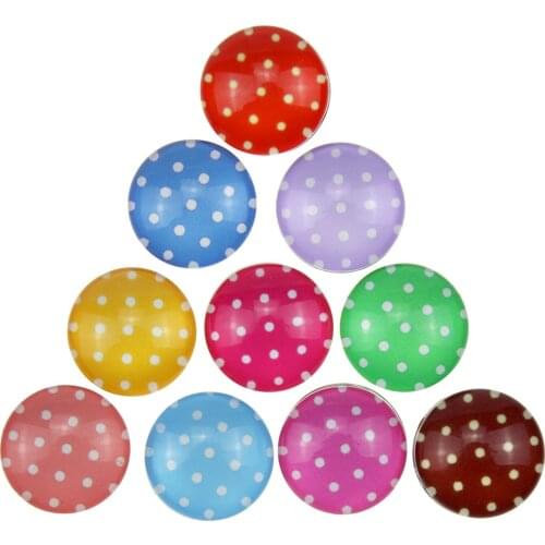 10pcs/lot Snaps Jewelry Multicolor Mixed 18mm Glass Snap Buttons Charms Christmas Gift For Button Snap Jewelry