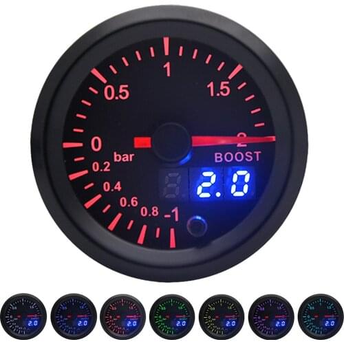 2" 52mm 7 Colors LED Analog & Digital Dual Display Boost BAR -1~2BAR