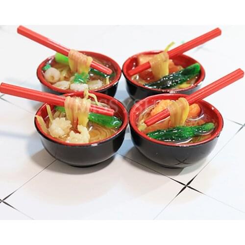 2PCS 1/6 Scale Miniature Noodles with Chopsticks Pretend Food for Doll house Kitchen for barbies blyth bjd doll for children
