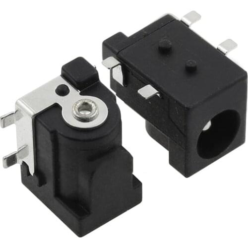 20PCS DC-005 DC005 DC050 DC power socket 5.5-2.1mm 4PINS SMD SMT TYPE COPPER FEET ROHS Free shipping