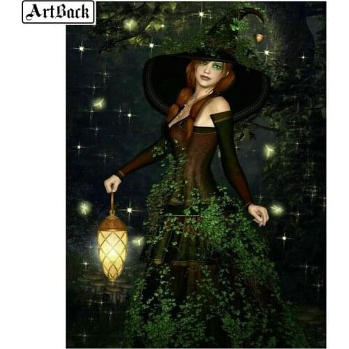 5d diamond painting cross stitch woman night view tree full square / round drill diamond embroidery art 3d rhinestone mosaic